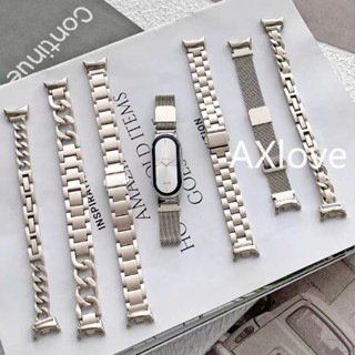 Dây đeo kim loại màu Starlight cho Xiaomi Mi Band 10 9 8 7 Vòng đeo tay bằng thép không gỉ cho Miband 3 4 5 6 Dây đeo cổ tay thời trang