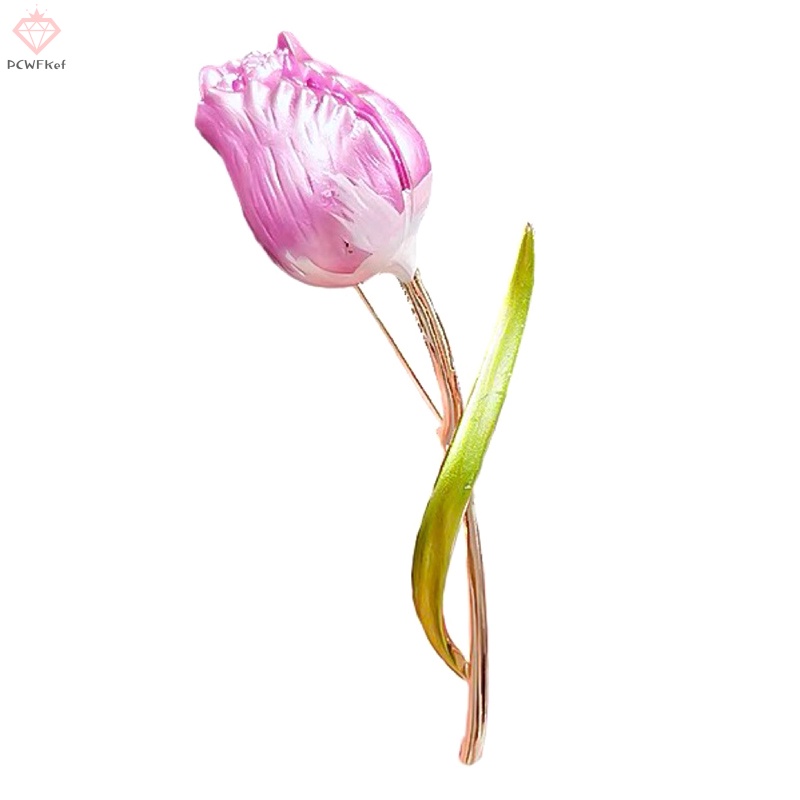 Ghim Cài Áo Hình Hoa tulip Màu Hồng Dành Cho Tiệc Cưới Mới