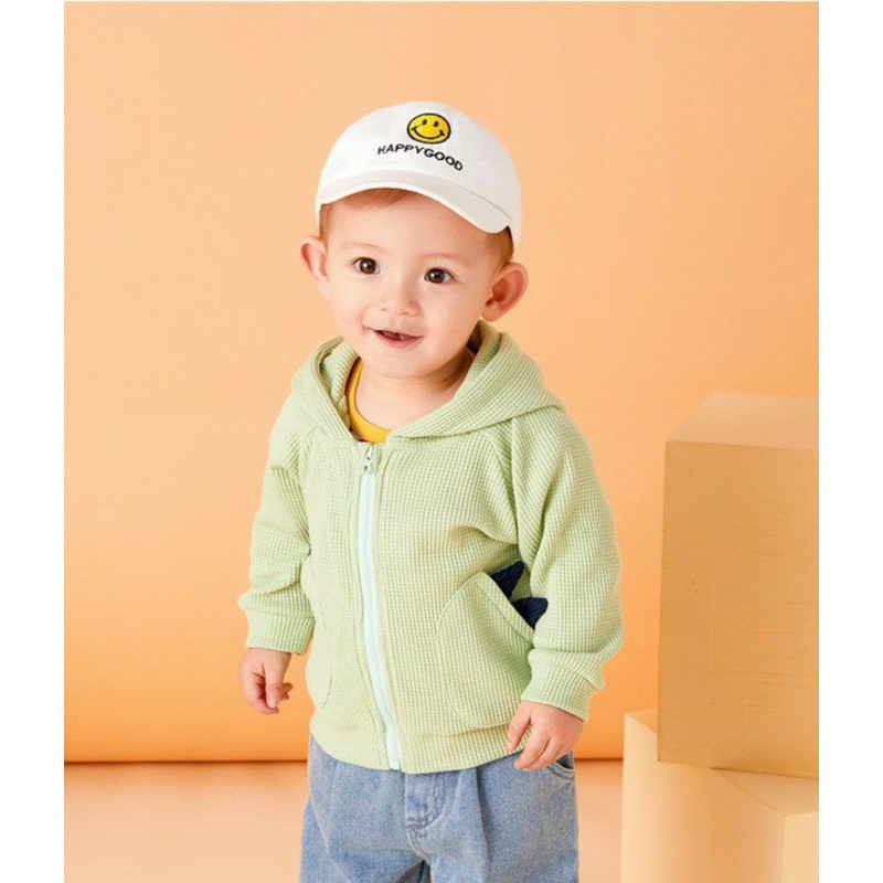 Áo khoác gấu-khủng long, áo khoác có nón chất len tổ ong mềm cho bé