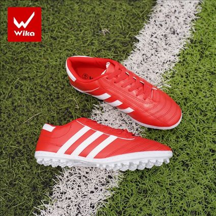 Giày Đá Bóng Wika 3 Sọc Da Nhăn Chính Hãng Đã Khâu Toàn Bộ Đế , Hàng Chính Hãng