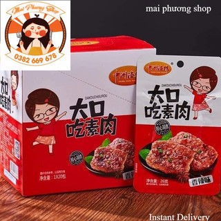 1 hộp 20 gói thịt nướng bbq .thịt chay cô gái