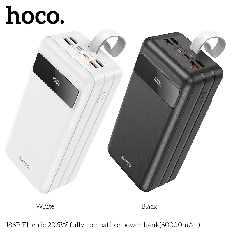 Sạc dự phòng không dây chính hãng Hoco J86 dung lượng 40000mAh dòng 2023 hỗ trợ sạc nhanh chống cháy nổ tích hợp đèn led