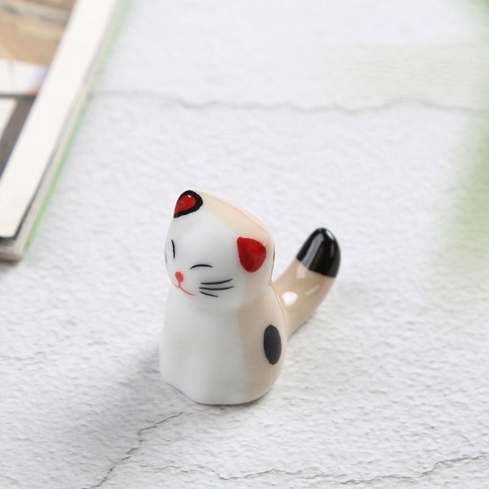 Giá Đỡ Bút / Muỗng / Nĩa Bằng Sứ Hình Chú Mèo Độc Đáo Trang Trí Bàn Làm Việc