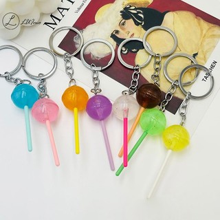 Luimo 1 Móc Khóa resin Trong Suốt Phát Quang Hình Kẹo Mút Sáng Tạo