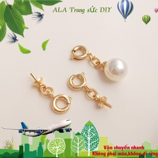 💖Trang sức DIY phụ kiện💖Màu Sắc Phụ Kiện Khóa Mạ Vàng 14k Đính Hạt Ngọc Trai Làm Trang Sức Thủ Công