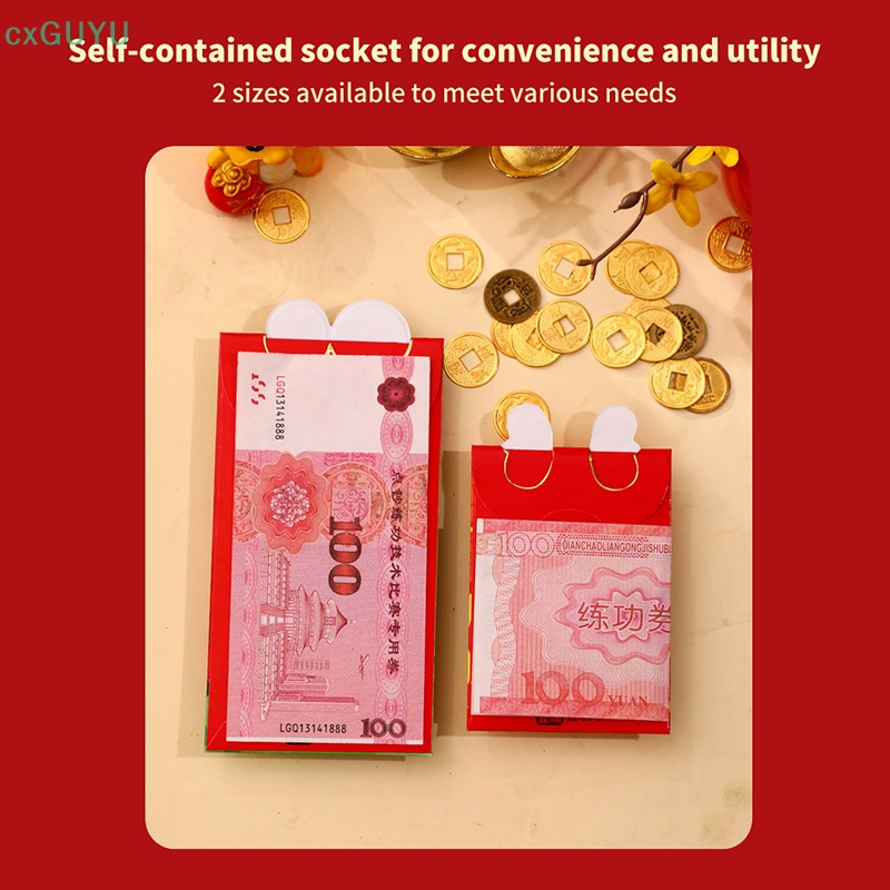 Set 6 Bao Lì Xì Giấy May Mắn Hình Rồng Dễ Thương Cho Năm Mới 2024 prta