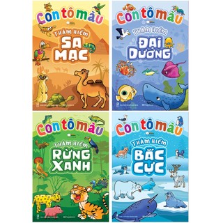 Sách combo 4 cuốn con tô màu thám hiểm