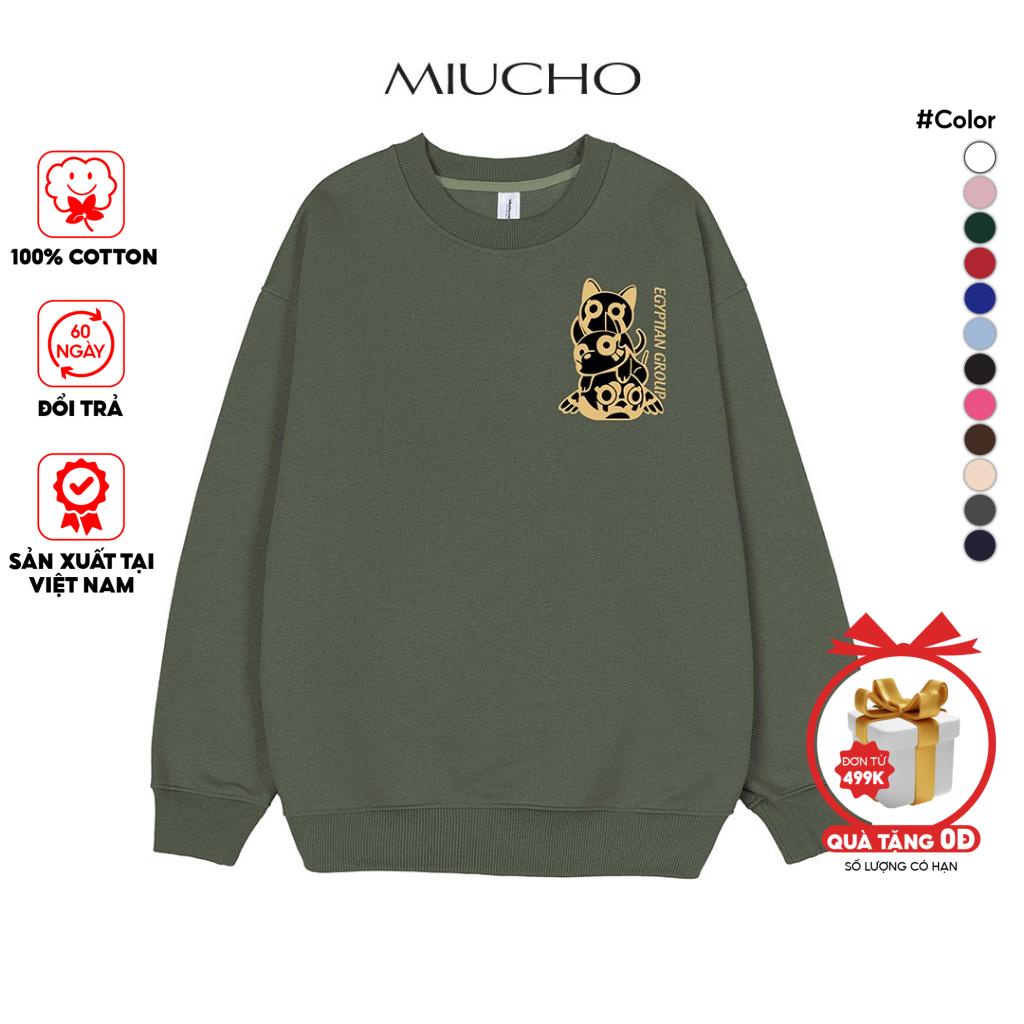 Áo sweater nam form rộng STD728 Miucho Man vải nỉ chân cua Miucho Man in artwork