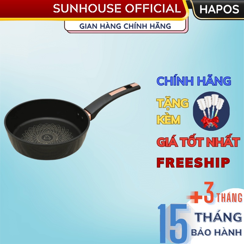 Chảo chống dính Sunhouse Ultra Titanium Chính hãng, đáy bếp từ sâu lòng ST20B cao cấp 20cm-28cm - HAPOS OFFICIAL