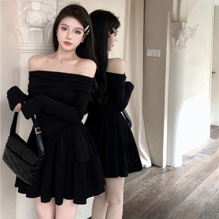 Đầm Xòe Công Chúa Tay Dài Hở Vai Hàn Quốc Chất Lượng Cao Hình Búp Bê Cho Bé Gái