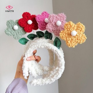 Băng đô cài tóc rửa mặt hình bông hoa màu đỏ vui nhộn mới