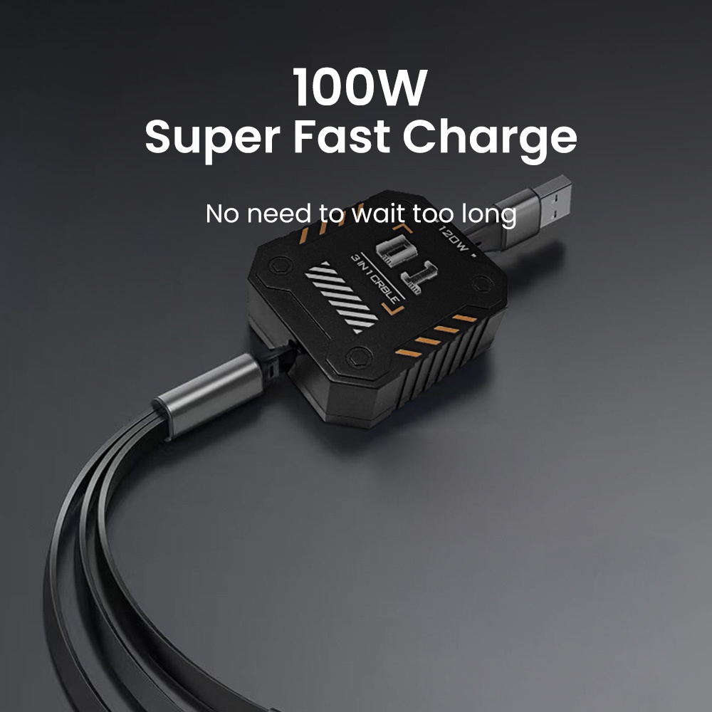 Dây Cáp Sạc Nhanh 3 Trong 1 100w micro usb type c Cho samsung xiaomi