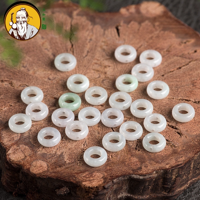 ((jade Ruyi) Phụ Kiện Hạt Ngọc Bích Tự Nhiên Làm Vòng Đeo Tay diy