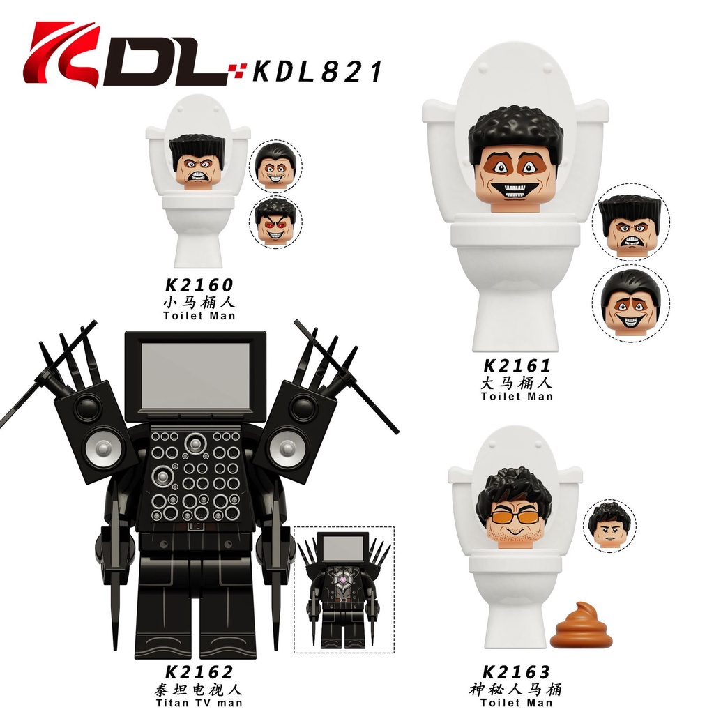 Skibidi Mô Hình Lắp Ráp Toilet Bằng Titan Cho Bé