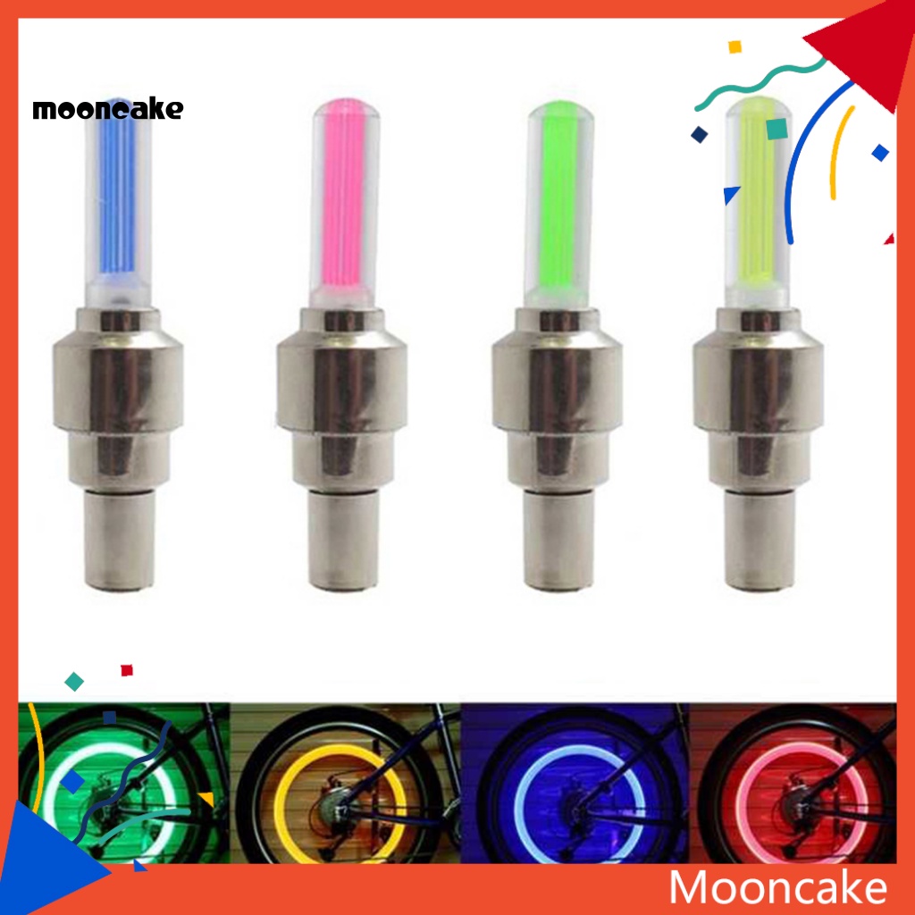 < Mooncake > Đèn led Gắn Van Xe Đạp Siêu Sáng Chống Thấm Nước Dễ Lắp Đặt