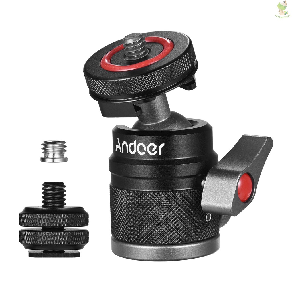 Bộ Chuyển Đổi Đầu Bi Andoer Mini Xoay 360 Độ Chuyên Dụng Cho Máy Ảnh°