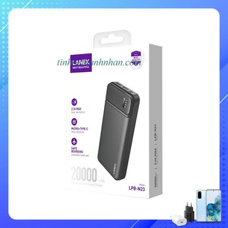 Pin dự phòng lanex n23 lps 2 cổng usb 2.1a 20000mah đèn led