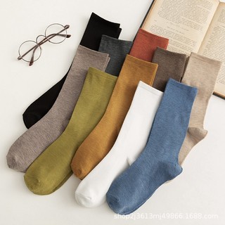 FHYL Vớ Cotton Thể Thao Cổ Cao Nhiều Màu Sắc Basic Dễ Phối Đồ Thời Trang Hàn Quốc Cho Nam Nữ