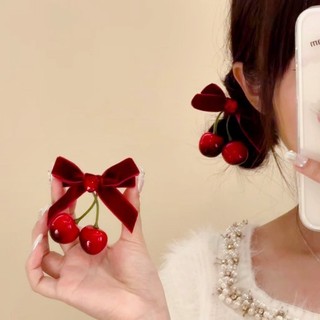 1 Kẹp Tóc Hình Quả Cherry Đỏ Dễ Thương