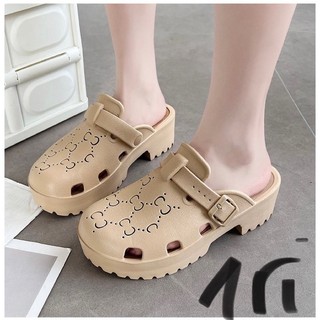 Dép Guci nữ quai cài Sục Guci đế cao 5cm hàng Quảng Châu cao cấp