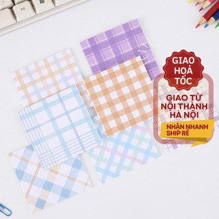 Set 80 tờ giấy note giấy ghi chú sticky note hoạ tiết kẻ caro Giấy dán trang trí DIY thủ công ST357