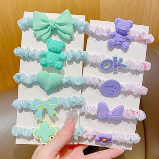 Set 5 chun buộc tóc gắn charm dễ thương