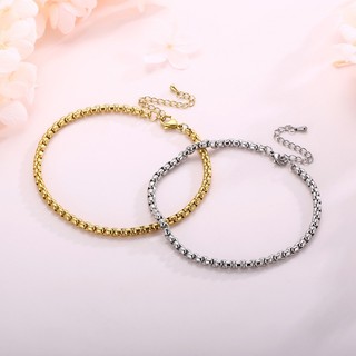 Lắc Chân Unisex Inox Xích Vuông Trơn Ko Charm Kajuri