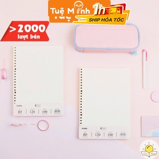 Ruột sổ còng B5 caro 100 tờ (200 trang) ô 5x5 6x6 7x7mm Klong, giấy refill 26 chấu [Link tổng hợp]