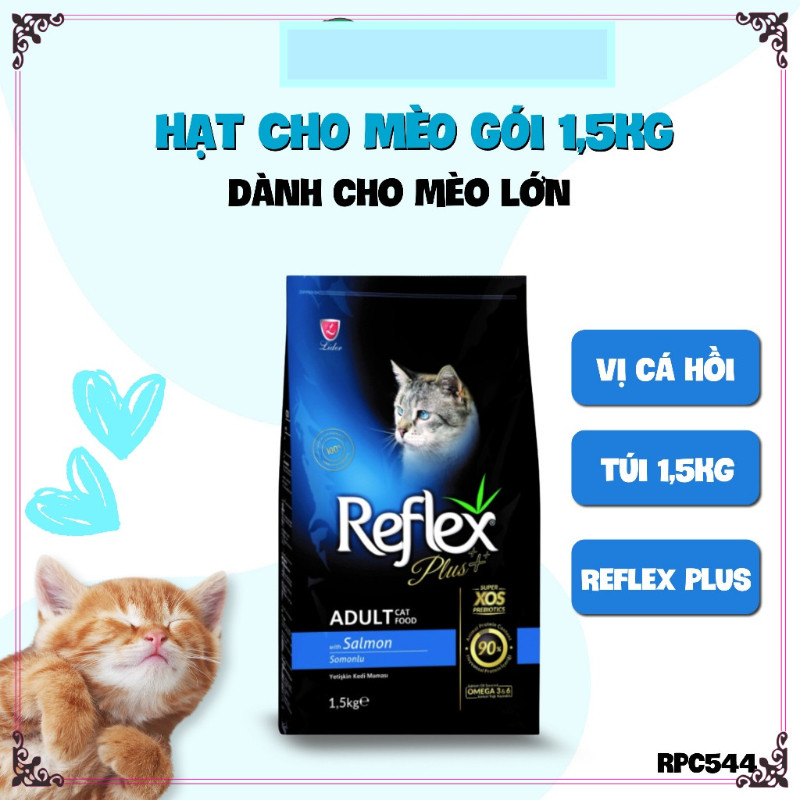 Reflex Plus Adult Cat Food Salmon -Reflex Plus Vị Cá Hồi Gói 1.5kg - Giúp lông bóng mượt-Chubby Mew