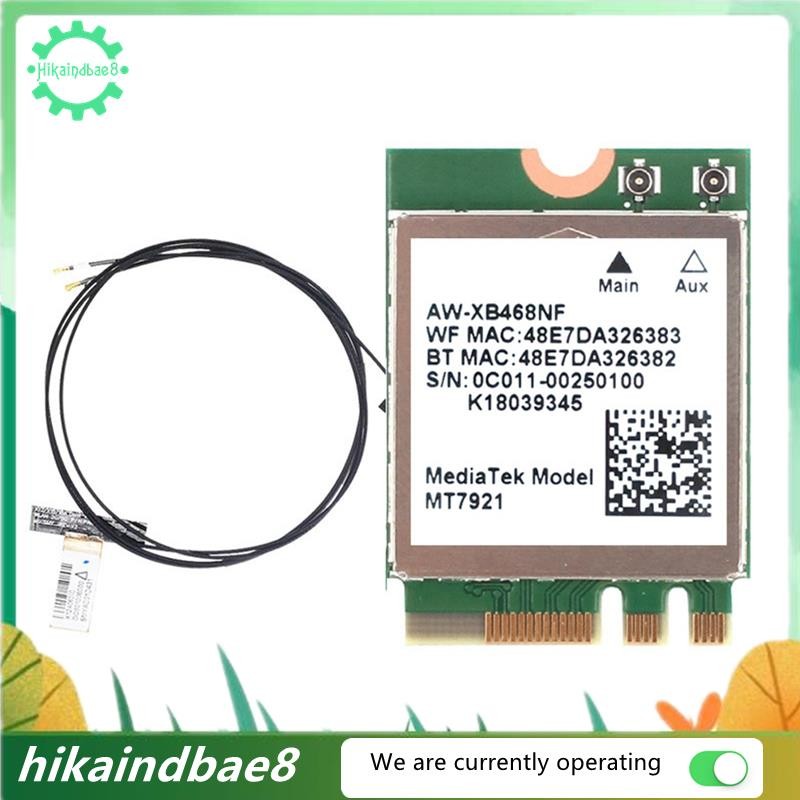 [hIkAi] Thẻ mạng Gigabit MT7921 WIFI6 2.4G 5G có Ăng-ten tích hợp Máy tính để bàn Máy tính xách tay 