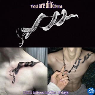 Đen Thần Rắn Họa Tiết Hình Xăm Xương Đòn Thực Vật Hình Xăm Chống Thấm Nước Hình Xăm Miếng Dán Lâu Dài Trong 15 Ngày Da Miếng Dán Tạm Thời Hình Xăm Giả