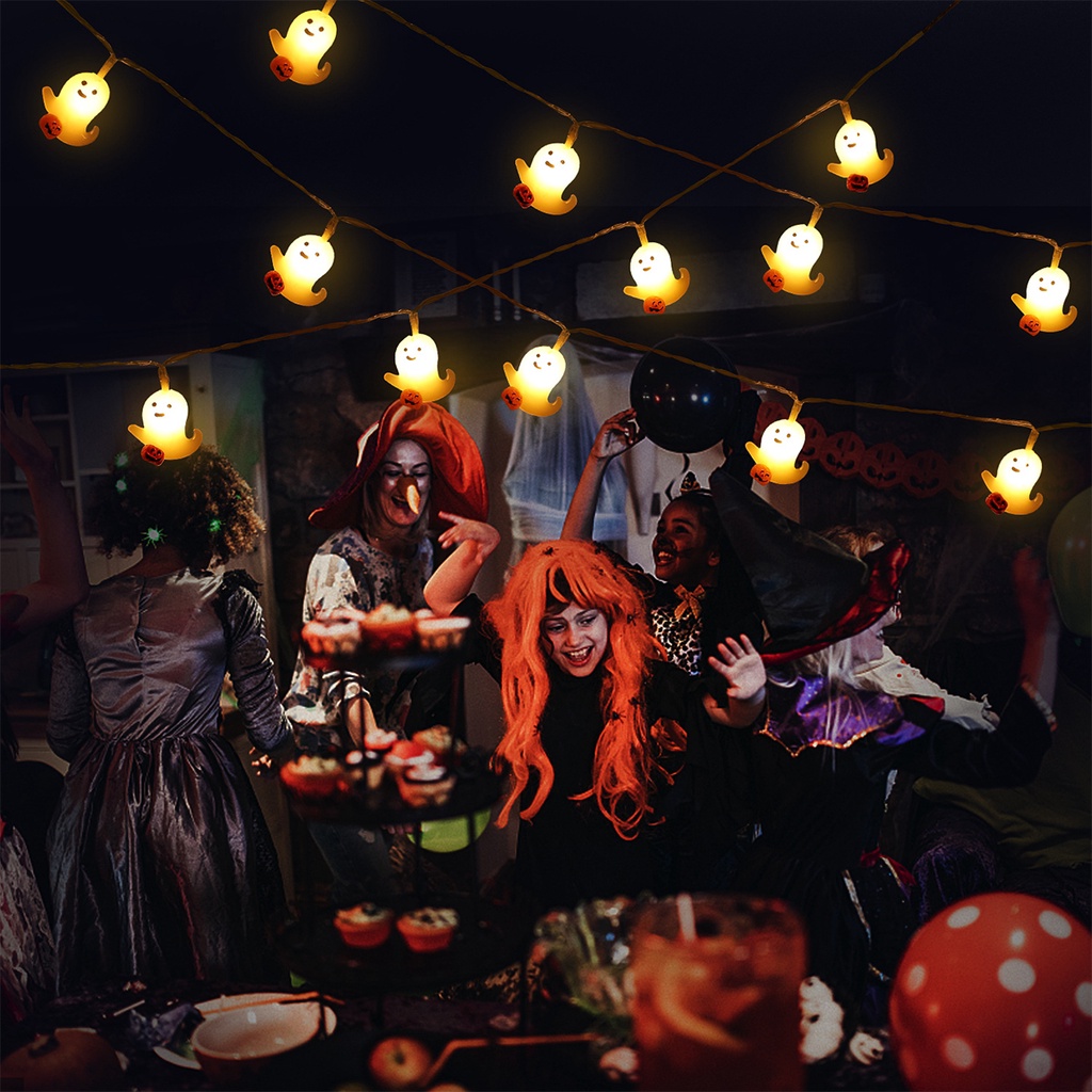 Dây Đèn led Hình Ma Trang Trí halloween