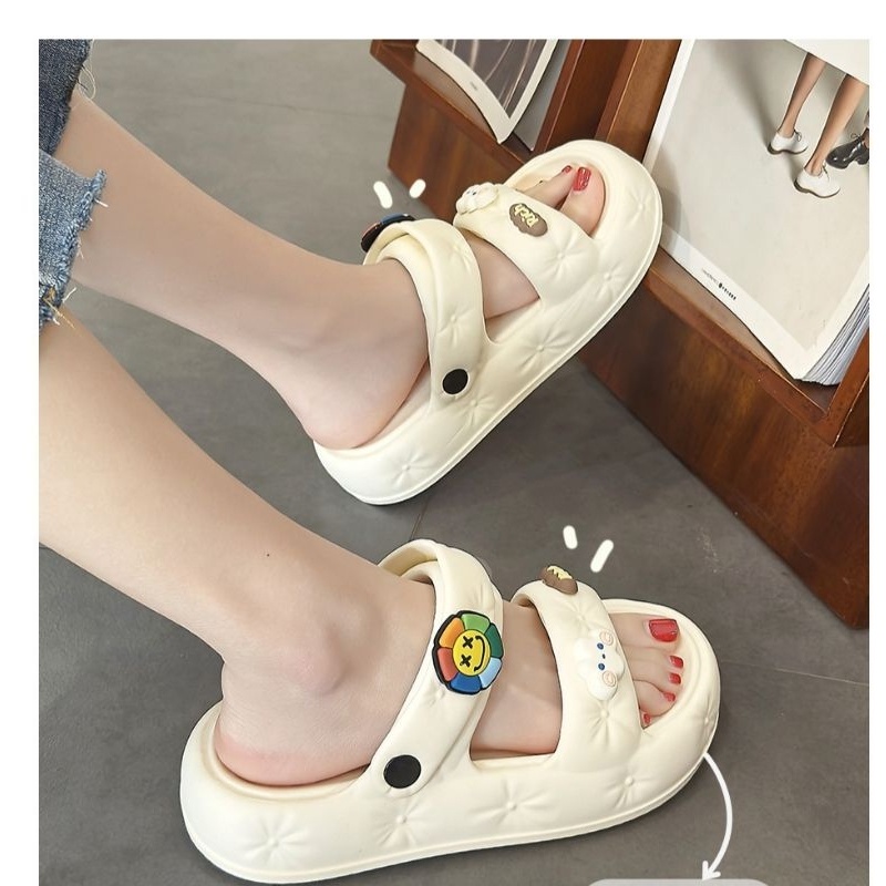 Dép quai đi học dép đi học cho nữ Eva slingback Xăng Đan Đi Kèm Nhãn Dán Siêu Dễ Thương  dép bánh mì 2 quai  dép quai sau