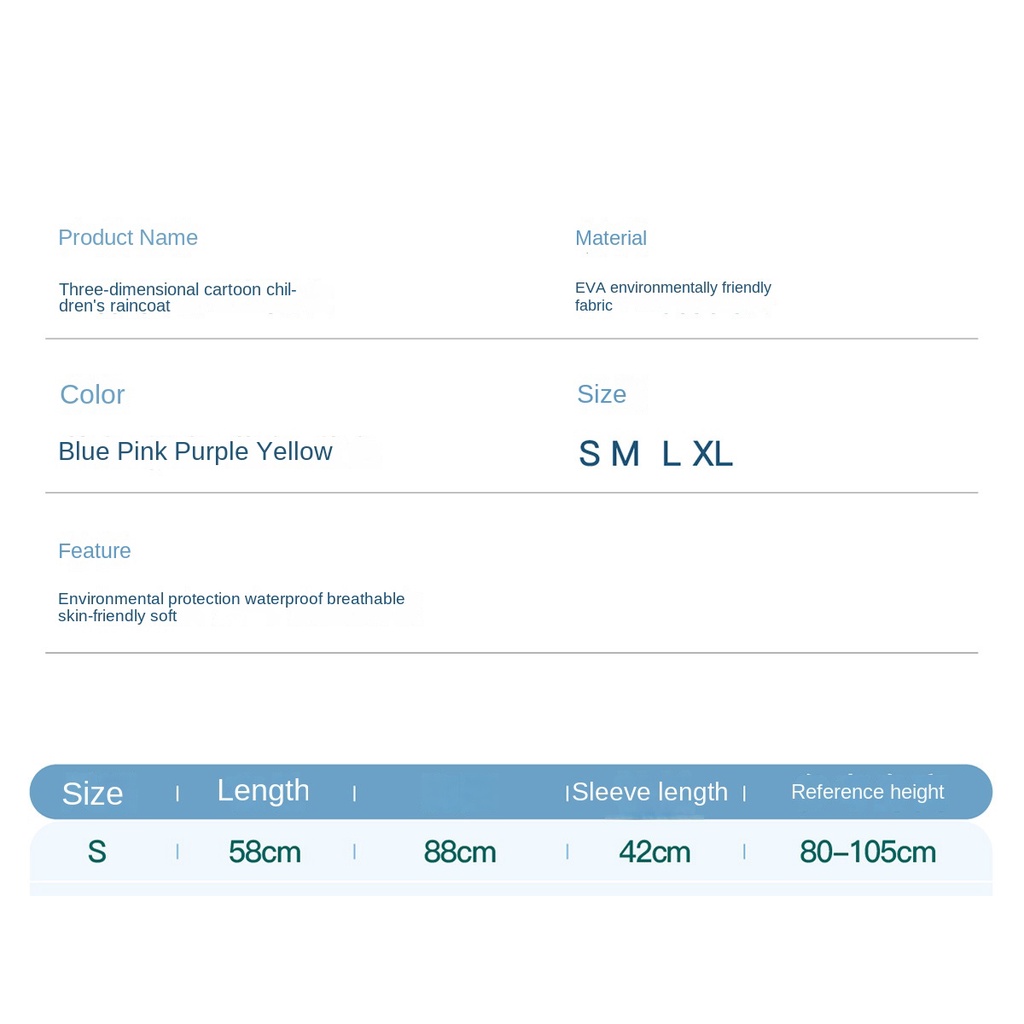 Áo Mưa Chống Mưa Dành Cho Trẻ Em Mẫu Giáo 5-4 Tuổi-0811