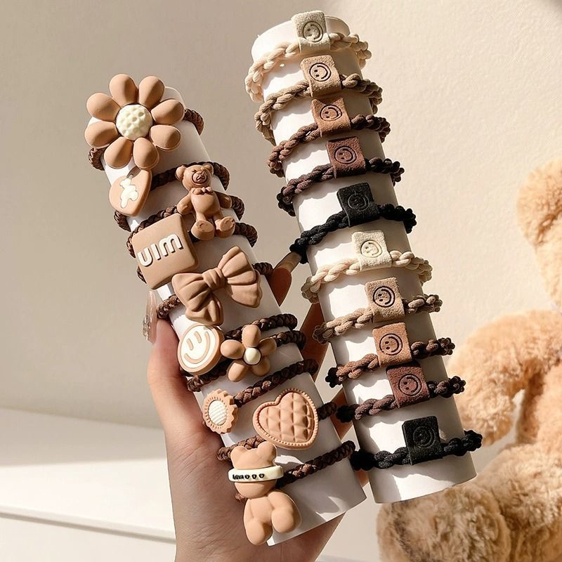 Hoạt Hình Dây Buộc Tóc Cao Su Co Giãn Siêu Bền Phong Cách Mới Cho Nữ