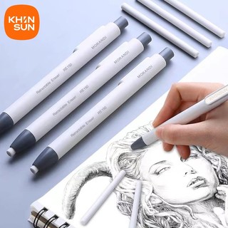 Bút tẩy dạng nhấn sáng tạo với lõi có thể thay thế cho học sinh tiểu học và trẻ em có thể rút lại và đẩy được