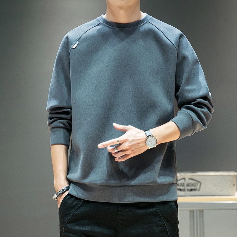 Áo Nỉ Dài Tay Cổ Tròn Thời Trang Thu Đông Mới Cho Nam