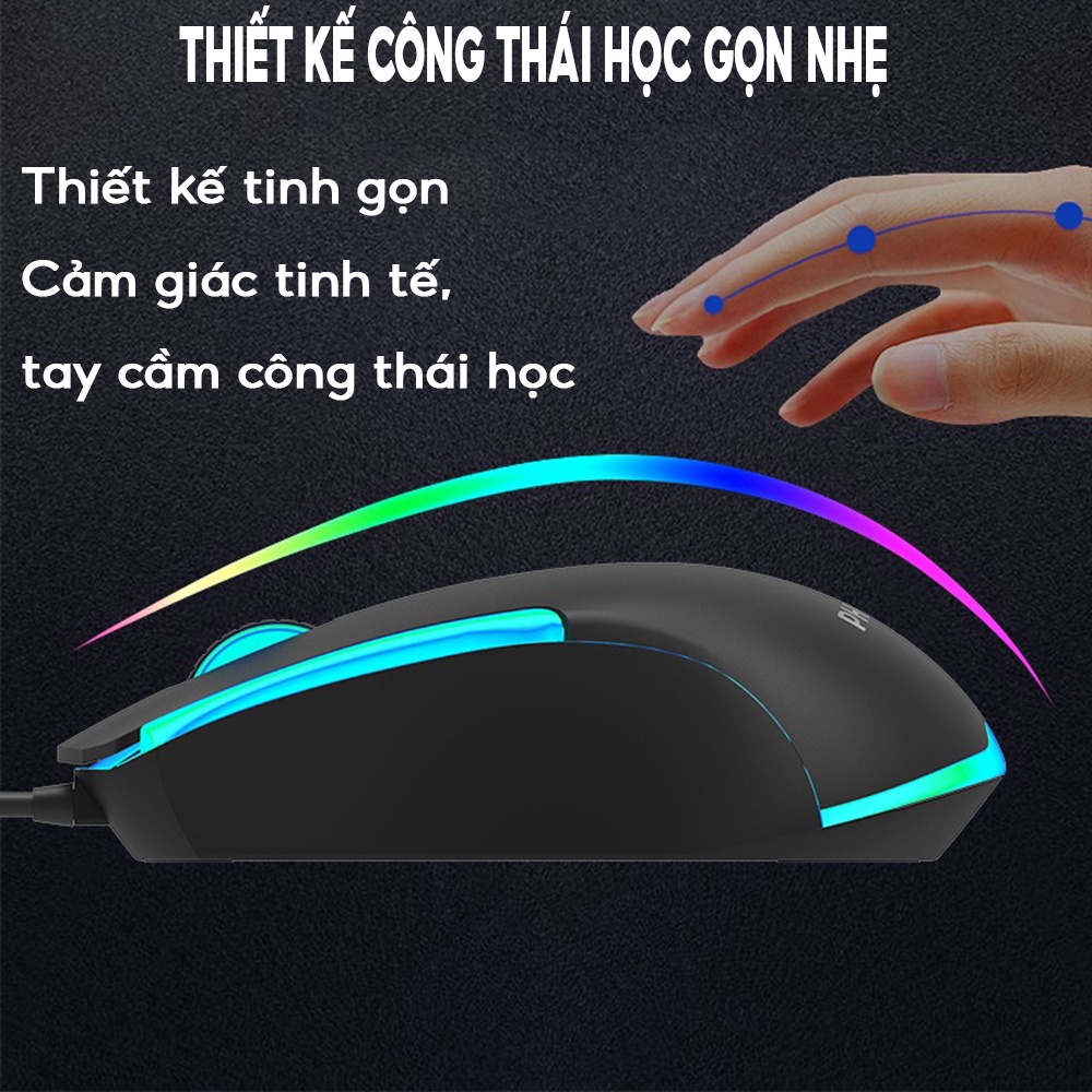 Chuột chuyên game Philips G314  LED đa màu - DPI 1200 thiết kế công thái học