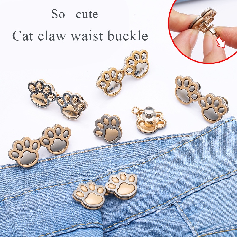 Dễ Thương Ghim Cài Thắt Lưng Cố Định Quần Hình Chân Mèo Tháo Rời Được