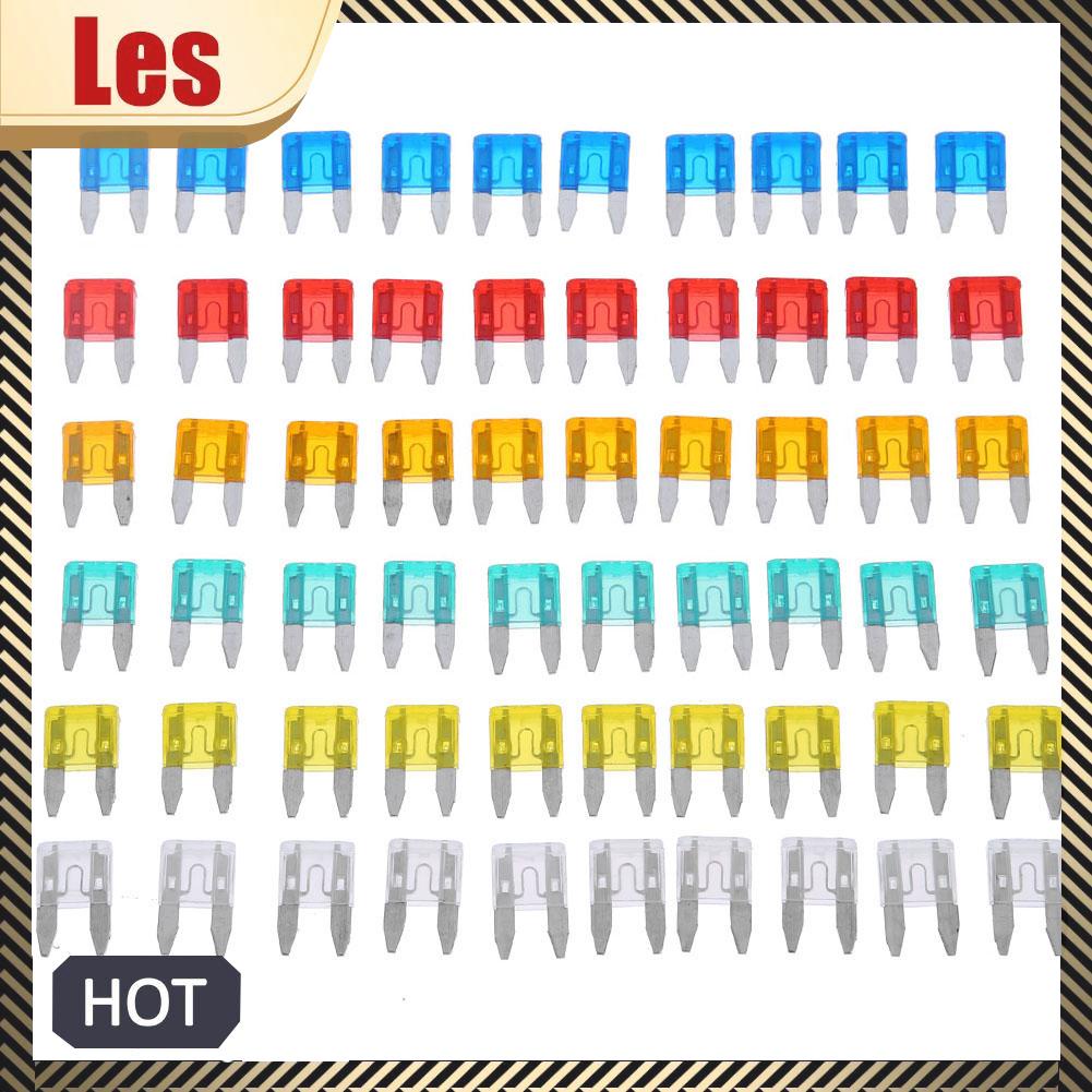 Set 60 Cầu Chì mini 5a 10a 15a 20a 25a 30a Cho Xe Hơi / Xe Tải