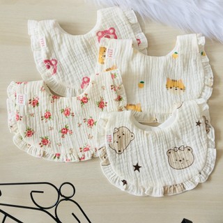 Set 2 yếm xô muslin bèo nhà Bé yêu TTH cho bé siêu xinh
