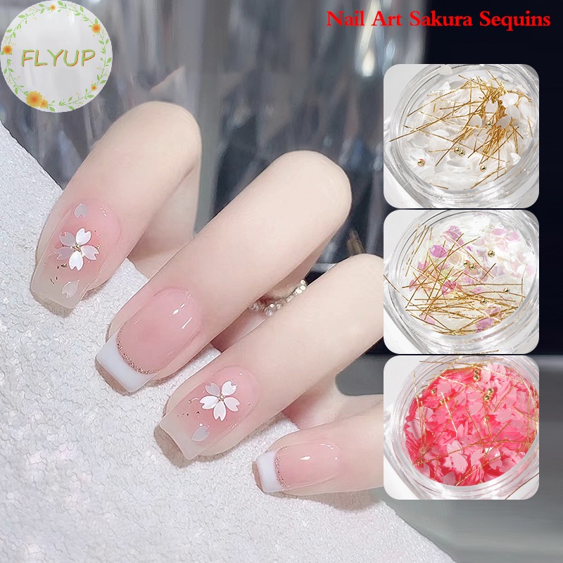 1 Lọ Kim Tuyến Hình Hoa Anh Đào Nhiều Màu Sắc Trang Trí Móng Tay vn