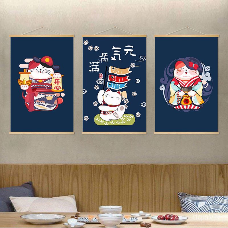 Tranh Treo Tường Gỗ Trơn Kiểu Nhật Bản Trang Trí Phòng Khách / Ăn sushi / Nhà Hàng