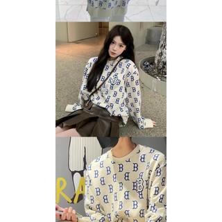 [CHÍNH HÃNG] Áo SWEATER MLB MONOGRAM BOSTON - BE - CODE: 3AMTM0231