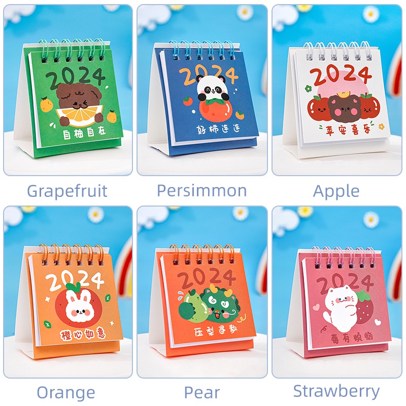 Lịch Để Bàn Năm 2024 Họa Tiết Trái Cây Hoạt Hình