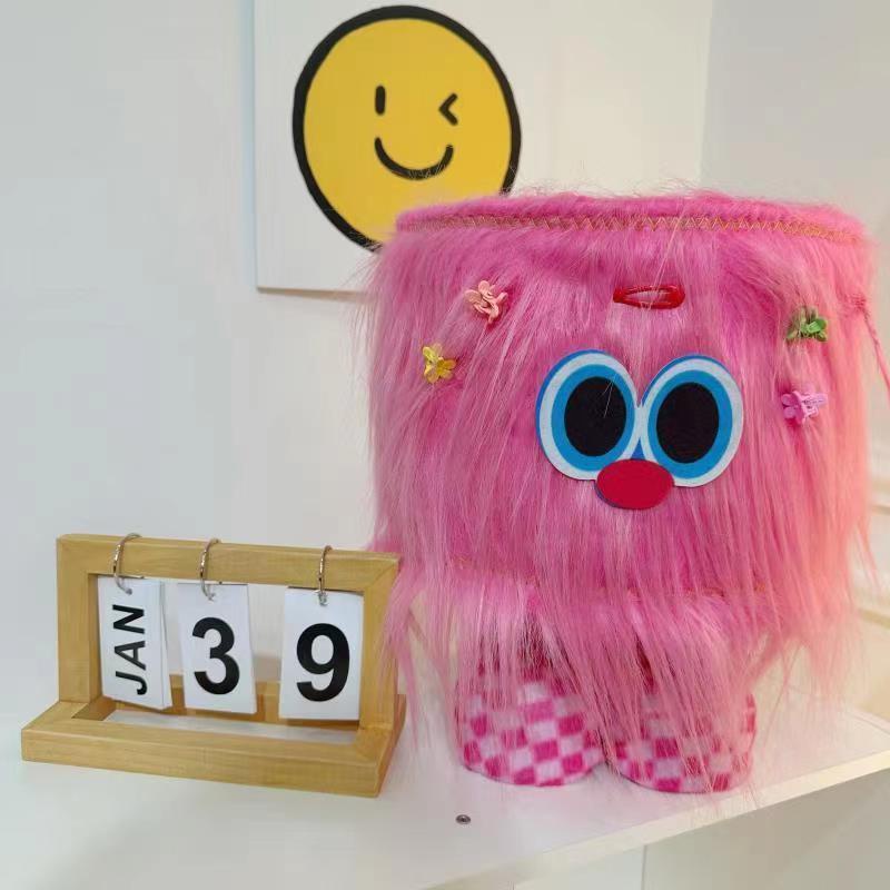 Giỏ Đựng Đồ Bằng cotton Họa Tiết Hoạt Hình Mắt To Dễ Thương Sáng Tạo Phong Cách Bắc Âu Trang Trí Nhà Cửa