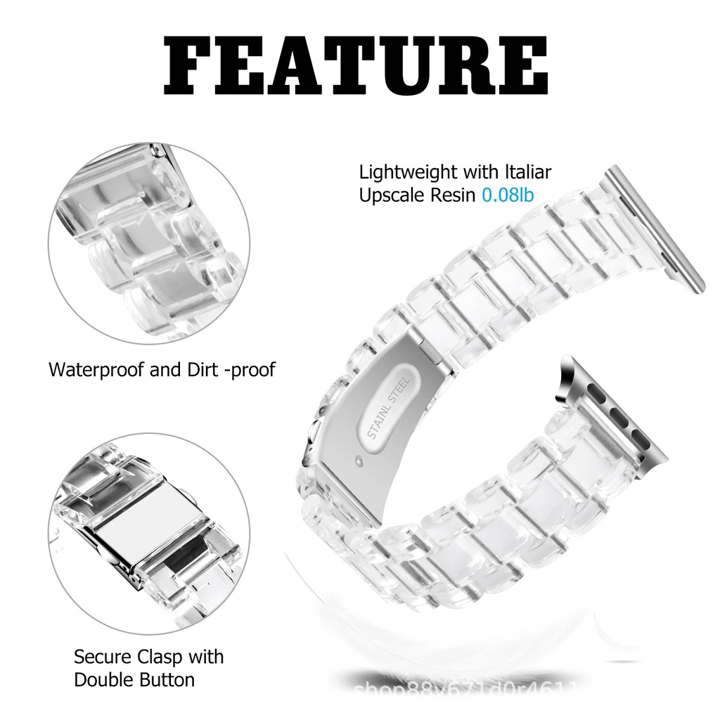 Thời Trang Dây Đeo Nhựa acrylic Trong Suốt Cho Đồng Hồ Thông Minh apple watch series 8 7 se 6 5 4 3 ultra iwatch 40mm 44mm 41mm 45mm 49mm