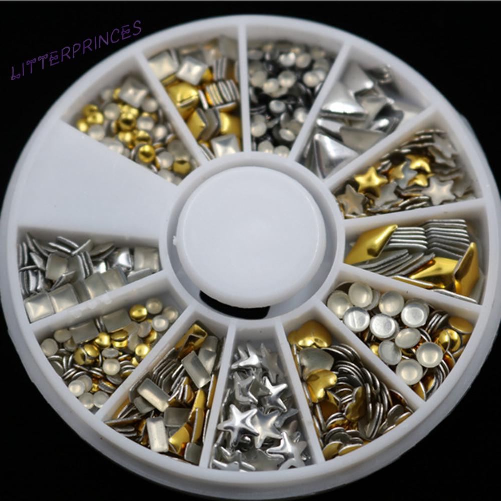 Đinh Tán Kim Loại Tròn 12 Phong Cách Dùng Trang Trí Móng Tay diy