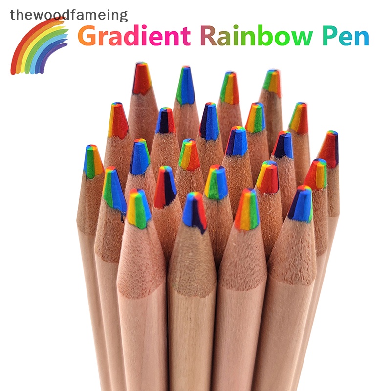 Bộ 2 Bút Chì Màu gradient 7 Màu Dùng Vẽ Tranh diy