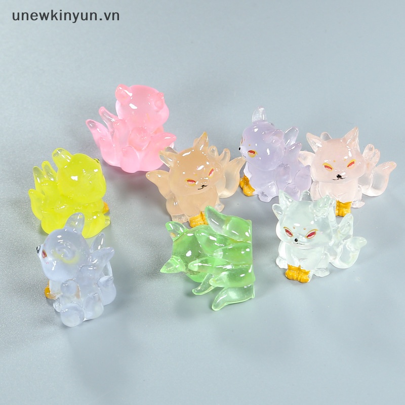 Uu Đồ trang trí Cô Gái Cáo Chín Đuôi Phát Sáng Trong Bóng Tối mini Trang Trí Vườn diy